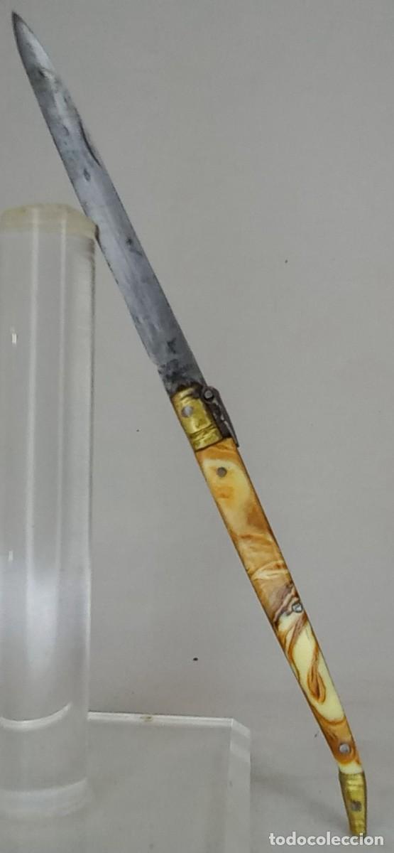 Militaria: ANTIGUA NAVAJA ESTILETE DE PALANQUILLA ARTESANAL DE ALBACETE