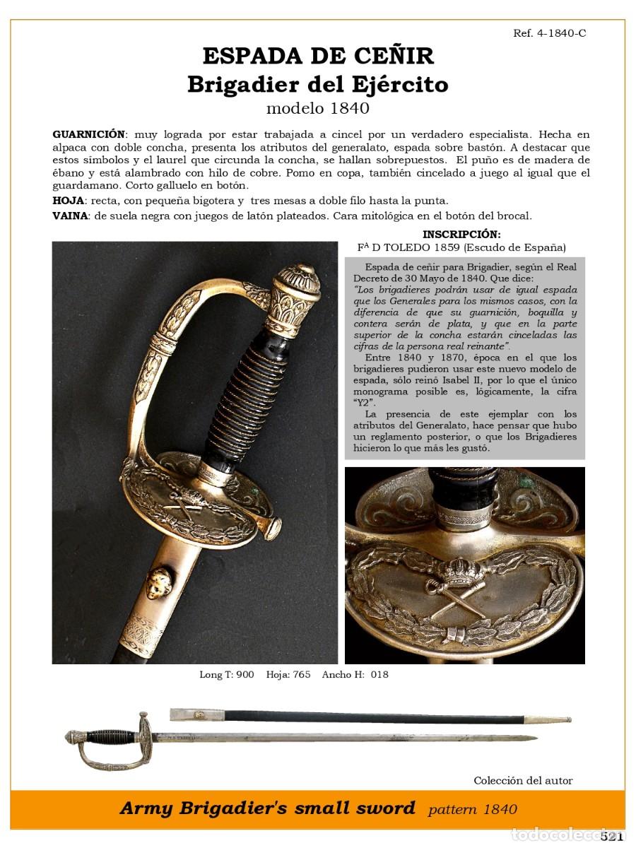 Militaria: ESPADA DE CE&Ntilde;IR PARA BRIGADIER DEL EJ&Eacute;RCITO MODELO 1840 - Foto 3