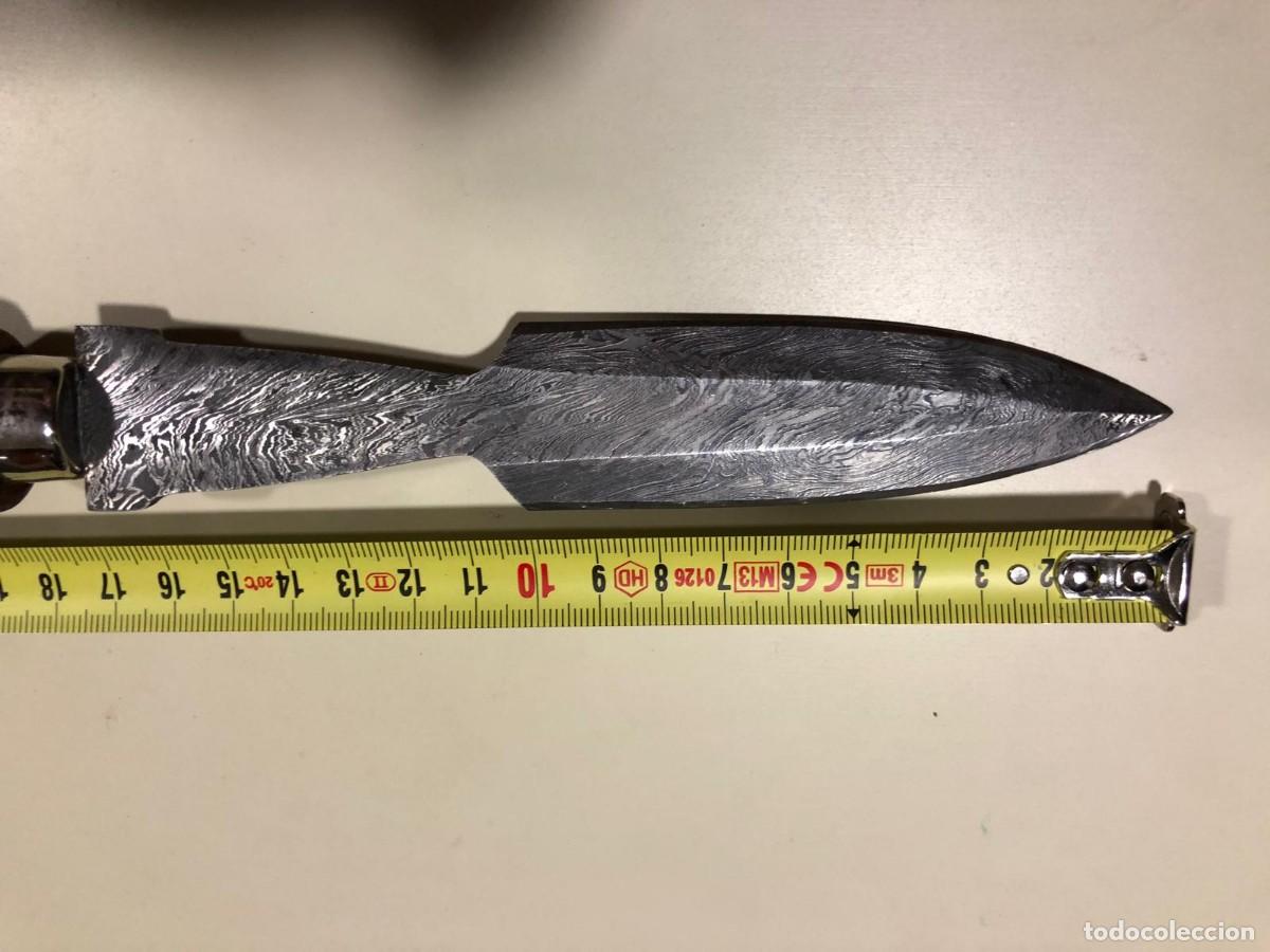 Militaria: Cuchillo acero damasco