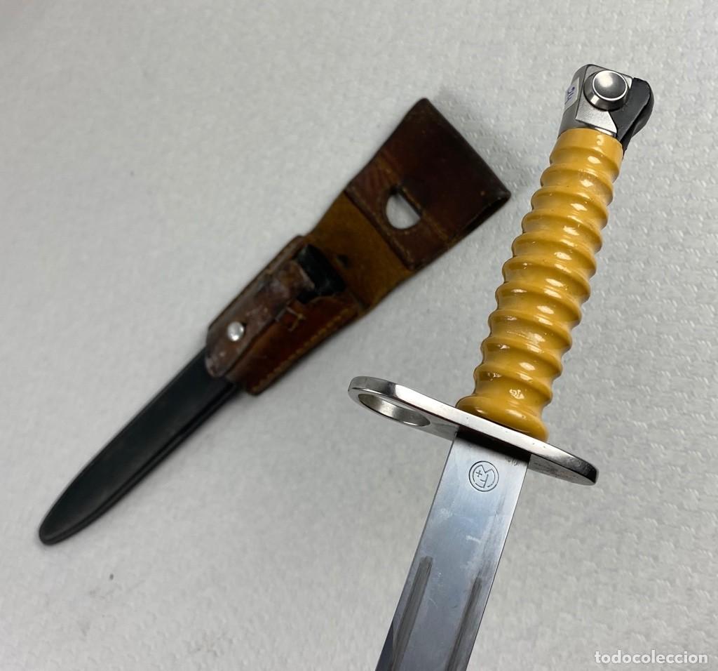 Militaria: BAYONETA SUIZA SIG 1957 rara variante mango tipo marfil para suboficiales