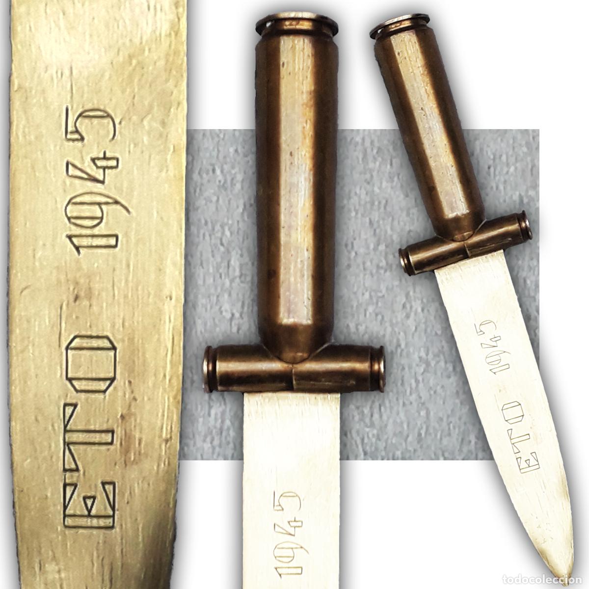 Militaria: RARE & SUPERBE POIGNARD DE TYPE TRANCH&Eacute;E SOUVENIR ETO 1945 WW2 ORIGINAL