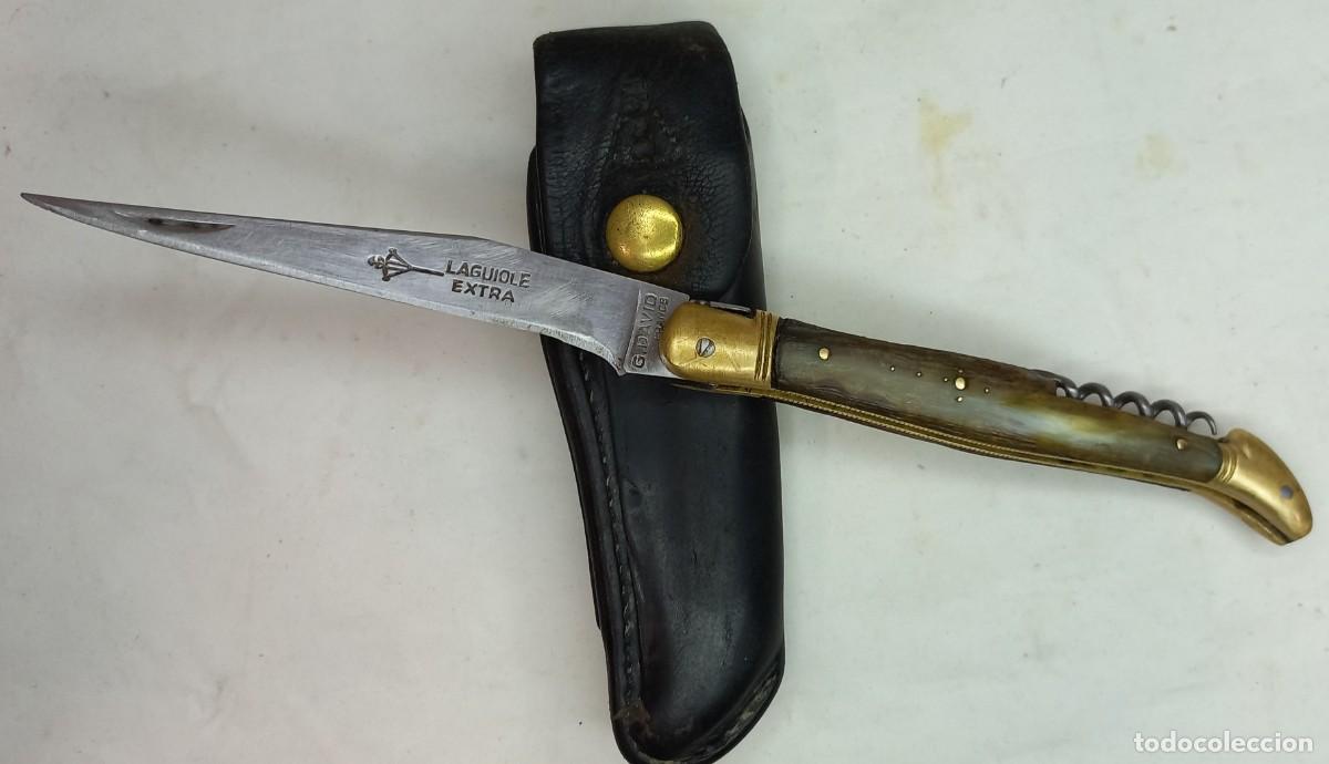 Militaria: ANTIGUA Y EXQUISITA NAVAJA LAGUIOLE EXTRA , G. DAVID 440 , CON MANGO DE ASTA CON INCRUSTACIONES