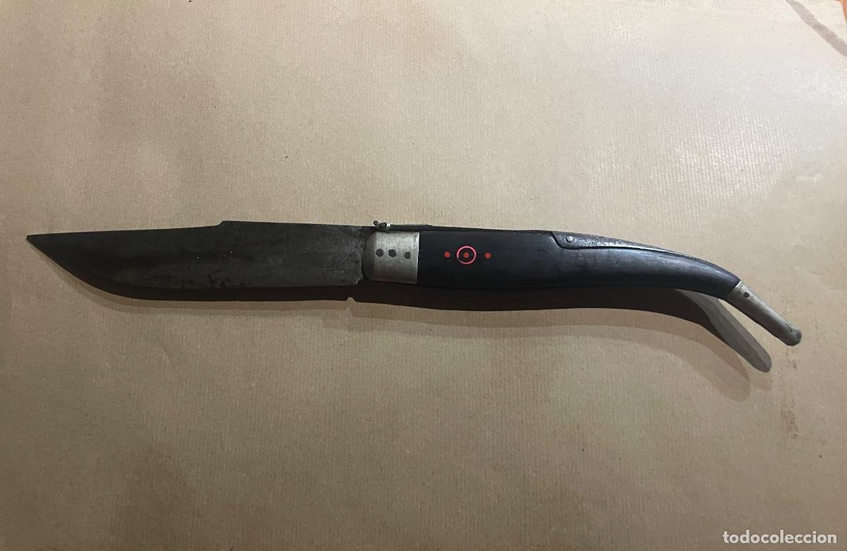 Militaria: ANTIGUA NAVAJA ALBACETE GRAN TAMA&Ntilde;O 39,5 CM. ABIERTA ,CERRADA 21,5CM.