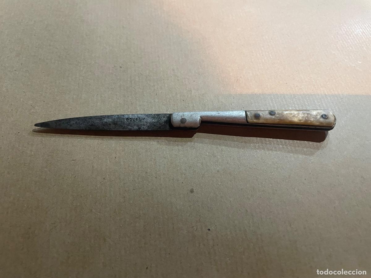 Militaria: ANTIGUA NAVAJA HOJA MARCADA GOURCY - ABIERTA 13,5. CERRADA 8 CM.
