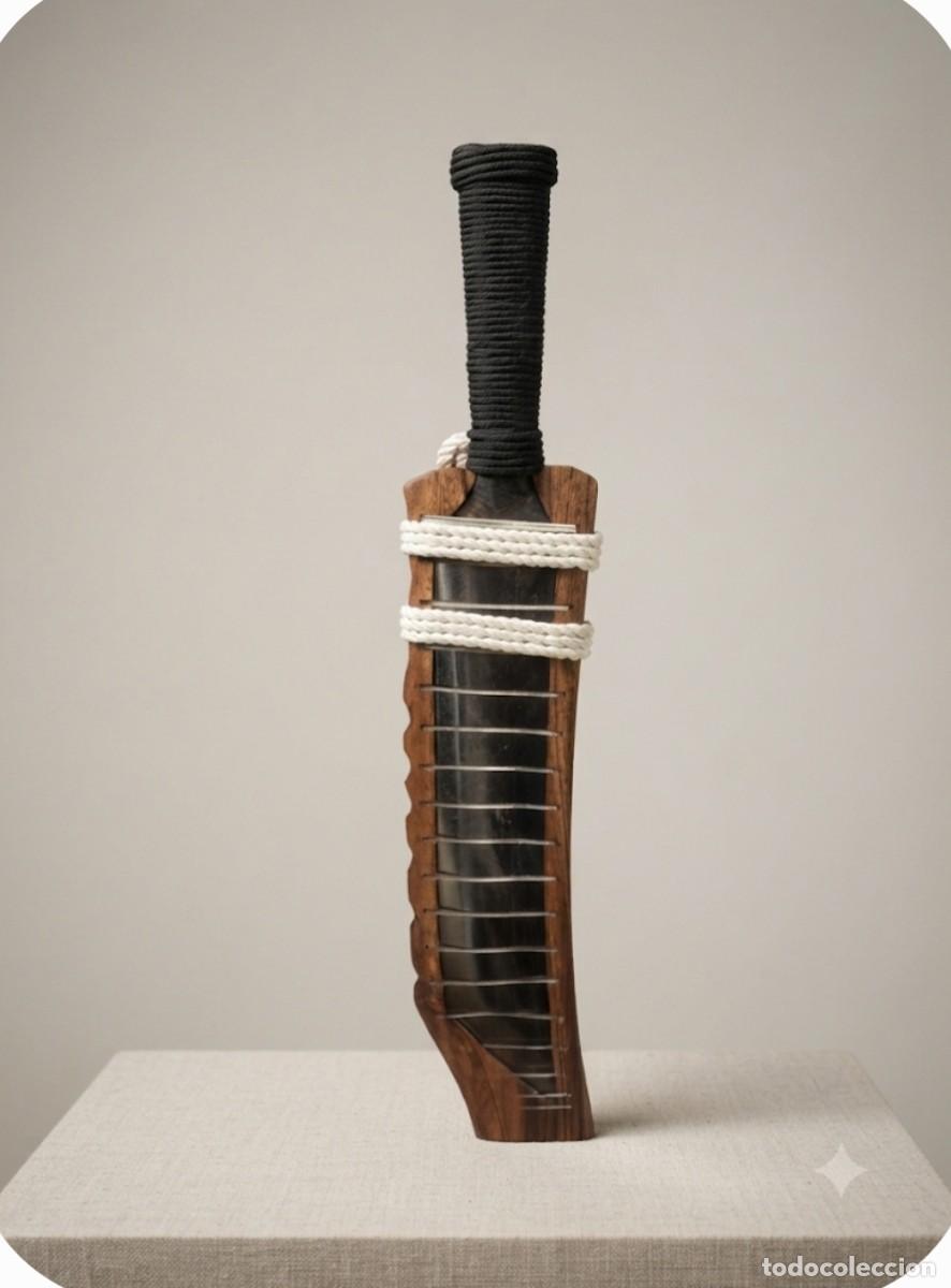 Militaria: Machete artesanal aborigen de Taiw&aacute;n - Hierro forjado y madera nativa