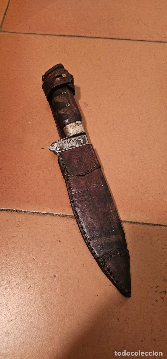 Militaria: Espectacular cuchillo espa&ntilde;ol y fuerte muy antiguo trabajado siglo XIX