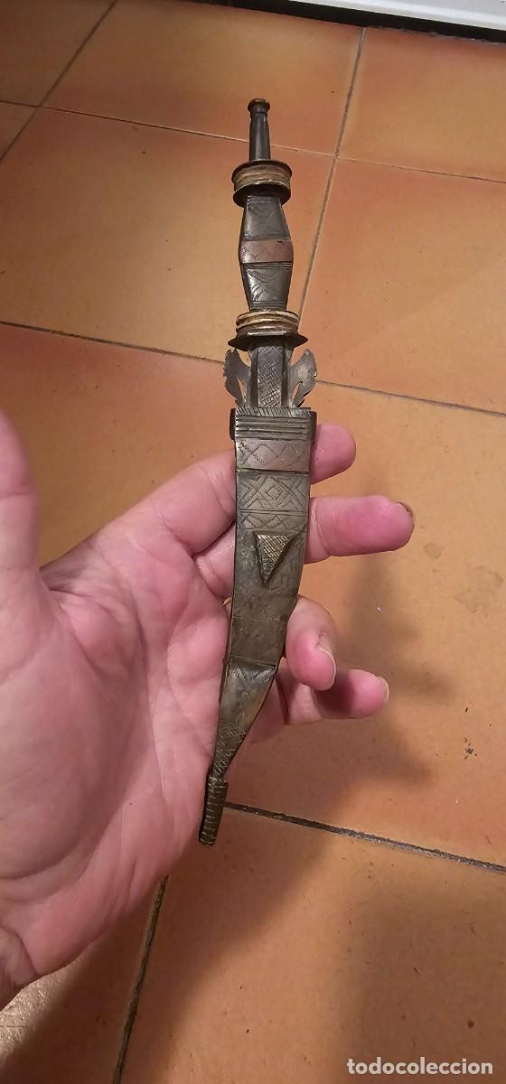 Militaria: Precioso cuchillo tuareg bereber varios metales antiguo