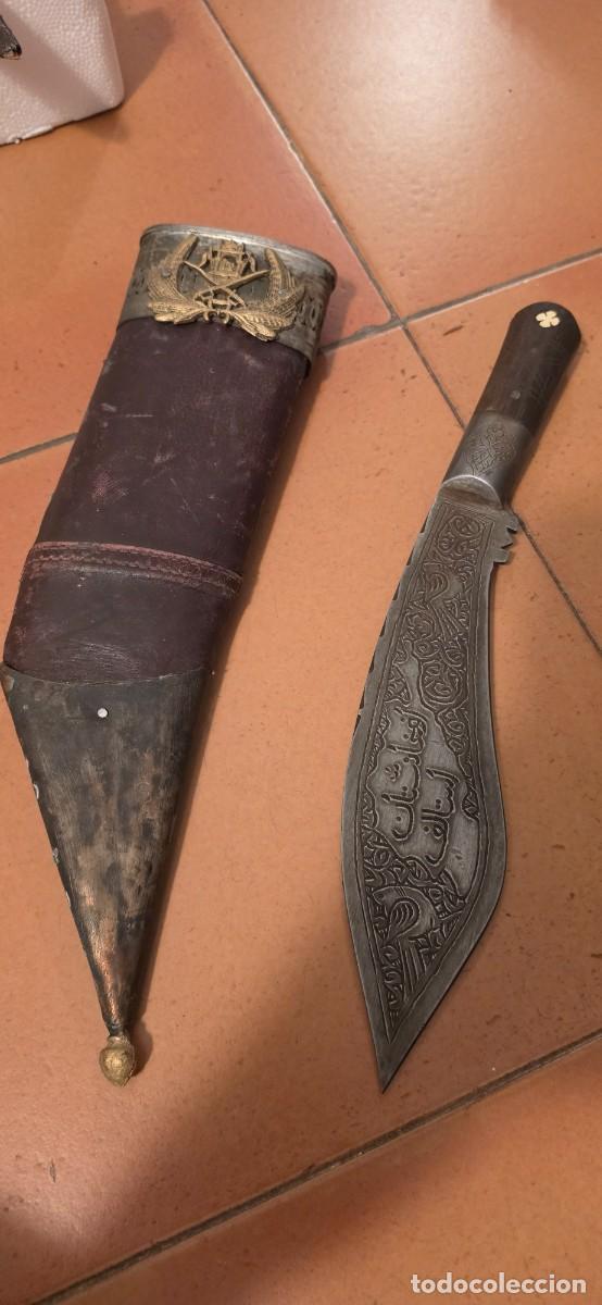 Militaria: Importante machete grande afganistan khukri muy trabajado