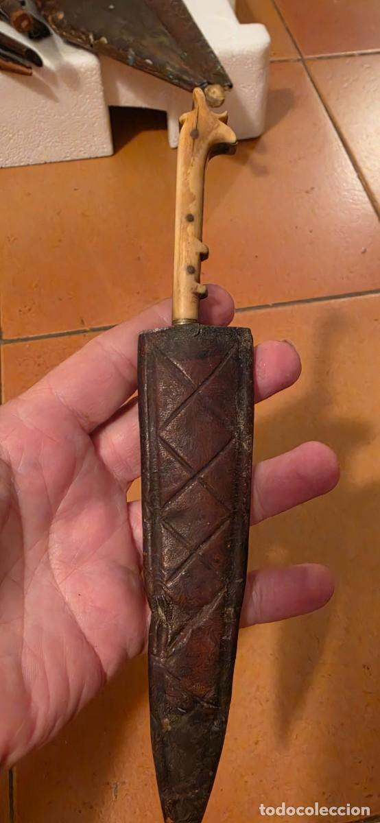Militaria: Precioso peque&ntilde;o cuchillo afgano grabado