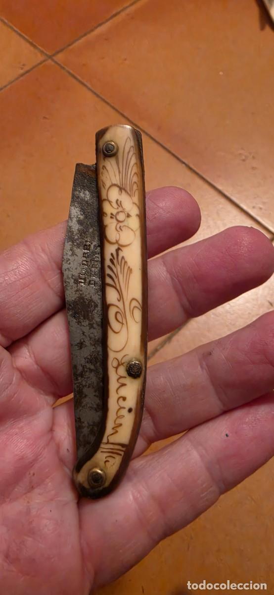 Militaria: Preciosa navaja peque&ntilde;a antigua tipo corcega firmada