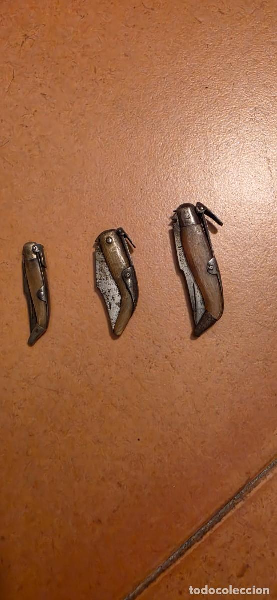 Militaria: Tres navajas peque&ntilde;as albacete muy antiguas