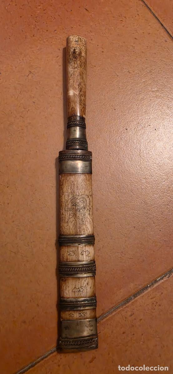 Militaria: Precioso cuchillo thailandes abtiguo hueso trabajado