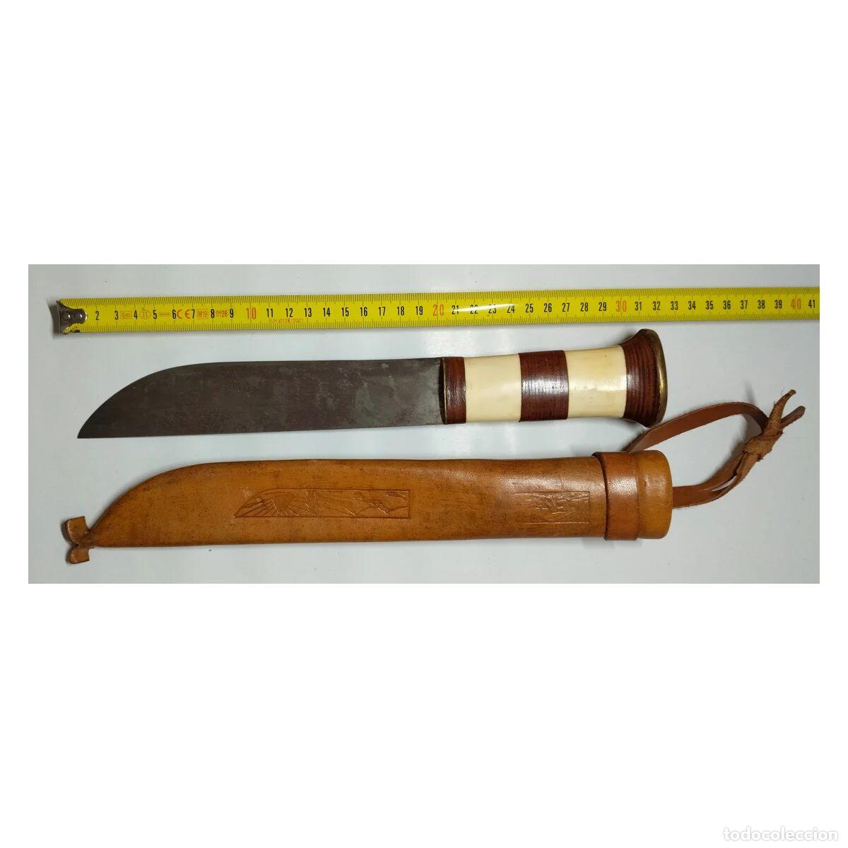 Militaria: Cuchillo noruego Samekniv Abraham Mikkelsen &ndash; Finnmark, c. 1950-1960 &ndash; Funda original &ndash; Raro