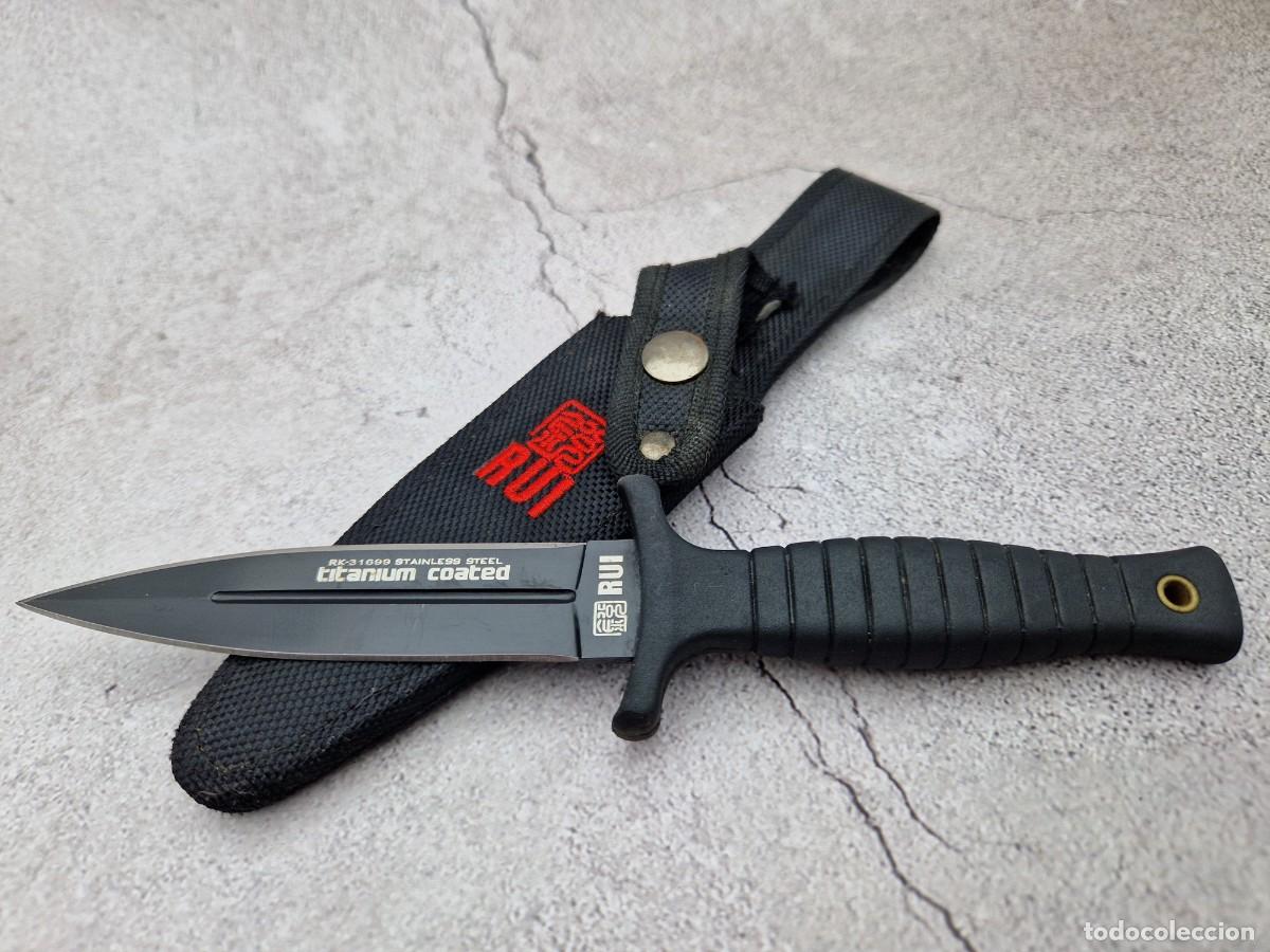 Militaria: Cuchillo t&aacute;ctico RUI RK-31699 &ndash; A&ntilde;os 2000/2010 &ndash; Titanium Coated &ndash; con funda