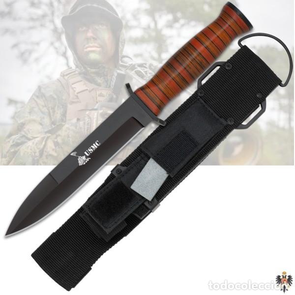 Militaria: CUCHILLO FUERZAS ESPECIALES USMC + PIEDRA AFILADO 28 CMS
