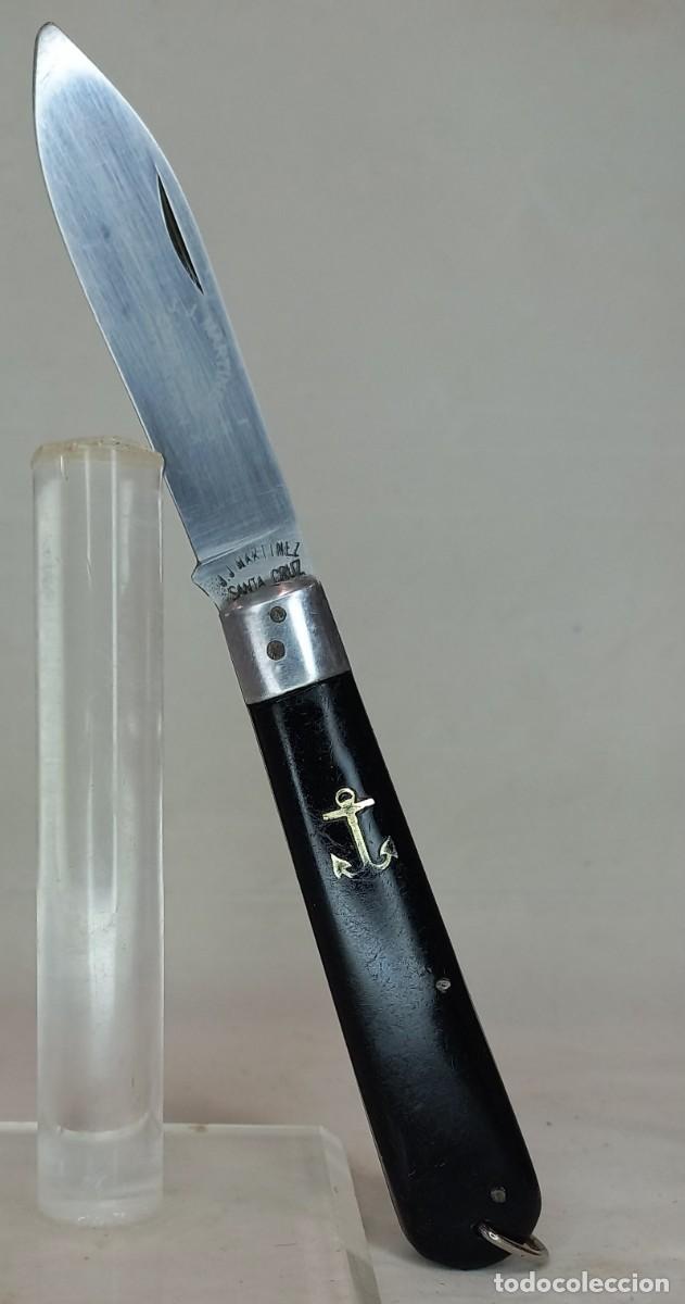 Militaria: ANTIGUA NAVAJA MARINERA MARCADA EN HOJA DEL ARTESANO J.J. MARTINEZ DE Sta. CRUZ DE MUDELA
