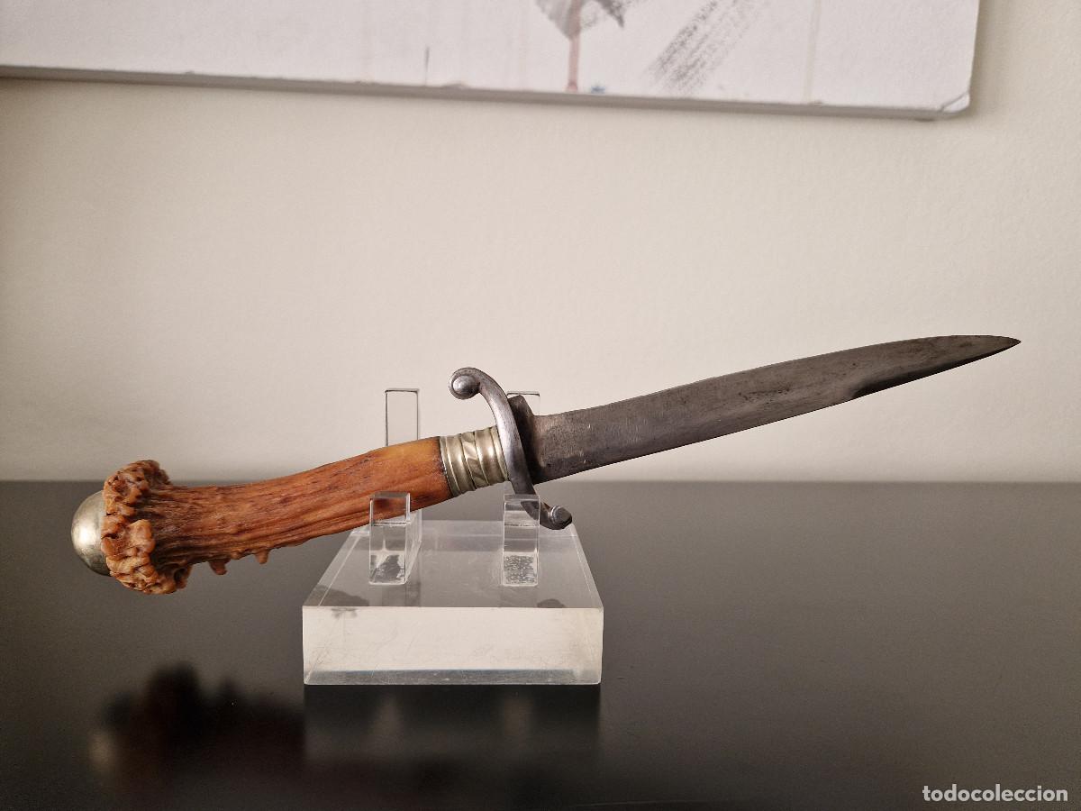 Militaria: CUCHILLO ANTIGUO CON MANGO DE ASTA - Foto 3