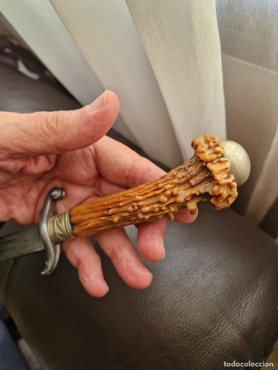 Militaria: CUCHILLO ANTIGUO CON MANGO DE ASTA - Foto 6
