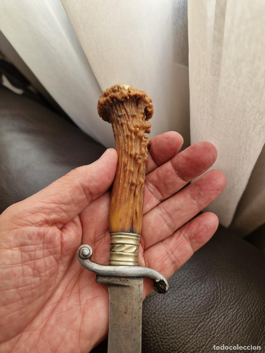 Militaria: CUCHILLO ANTIGUO CON MANGO DE ASTA - Foto 8