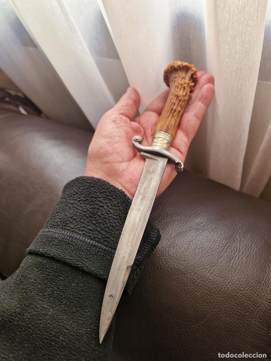 Militaria: CUCHILLO ANTIGUO CON MANGO DE ASTA - Foto 9