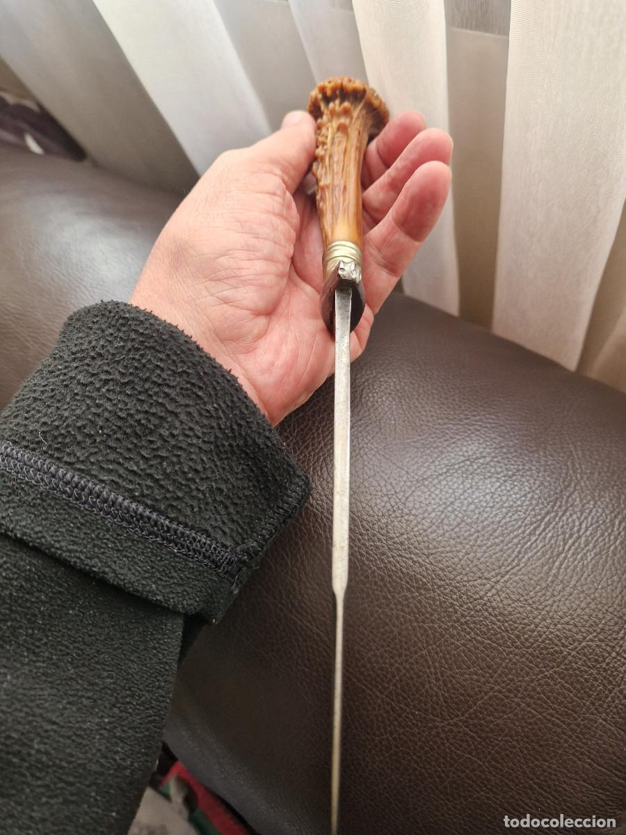 Militaria: CUCHILLO ANTIGUO CON MANGO DE ASTA - Foto 10