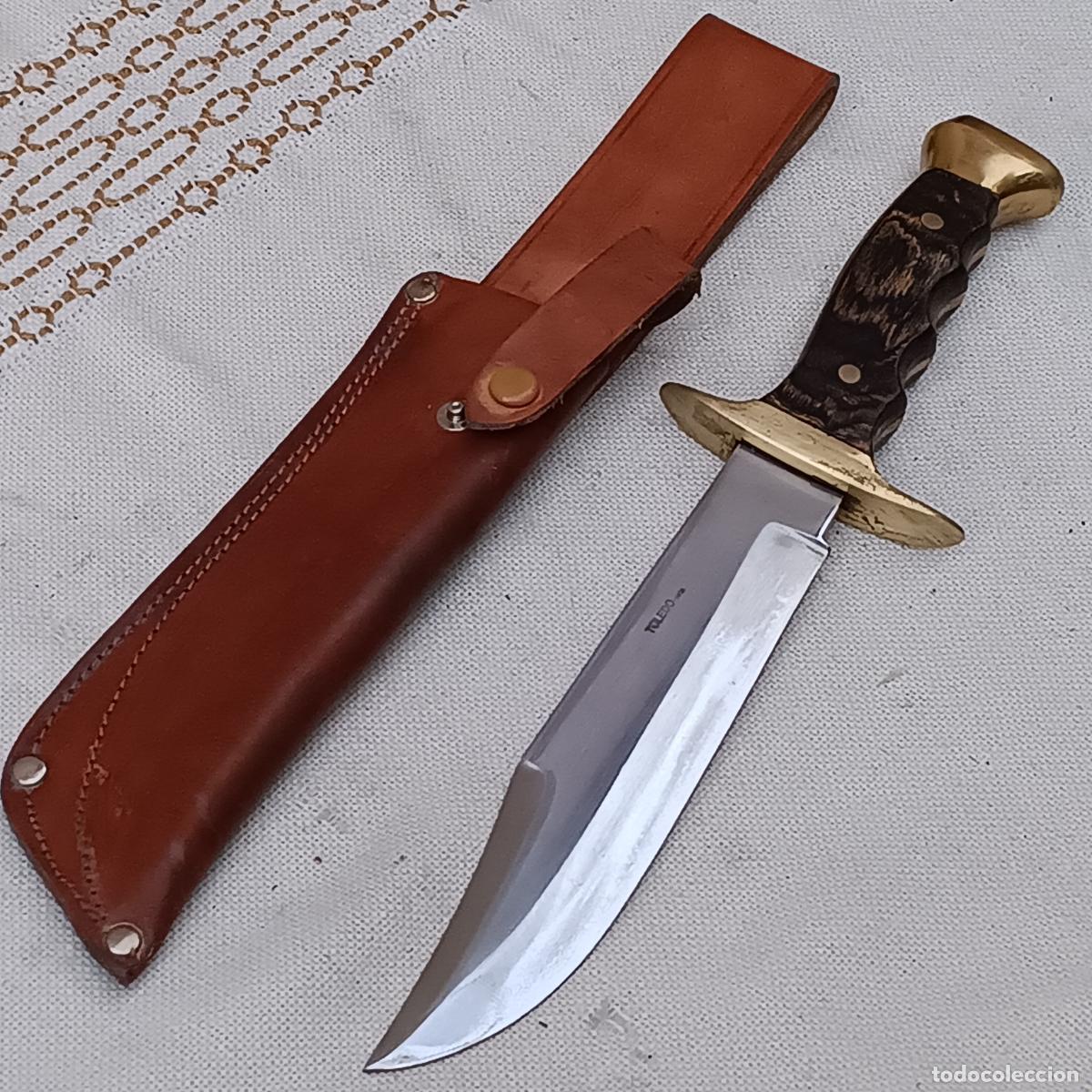 Militaria: CUCHILLO GRANDE DE CAZA MAYOR EN ACERO INOX. - TIPO BOWIE - MARCADO TOLEDO.