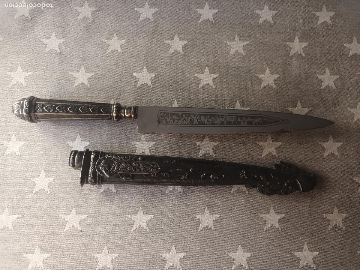 Militaria: CUCHILLO PU&Ntilde;AL GAUCHA. (GAUCHO) BOTA. FACON ARGENTINO. ALPACA.