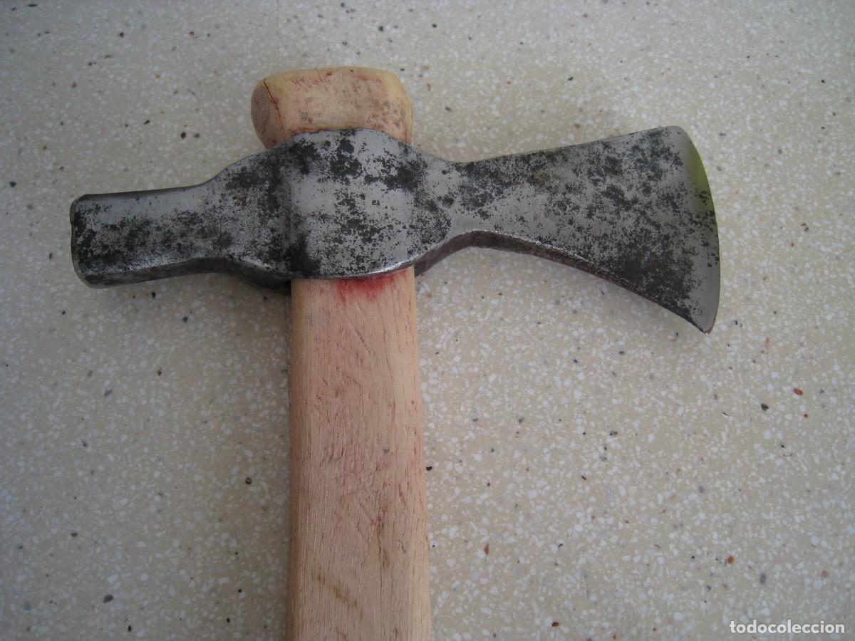 Militaria: Antigua hacha de guerra tipo Tomahawk, mango artesanal buen estado