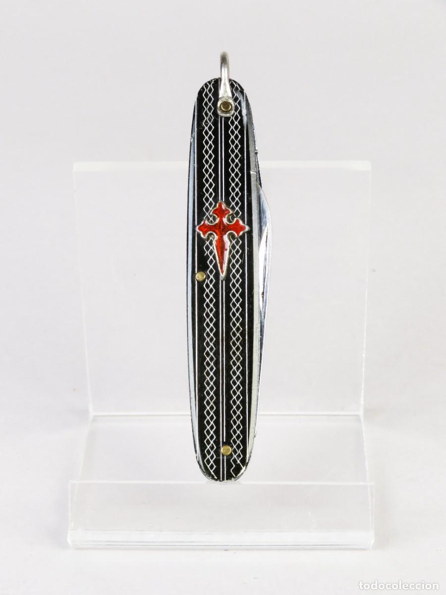 Militaria: Navaja Paya Ibi acero y cachas de aluminio con Cruz de Santiago segunda mitad del siglo XX