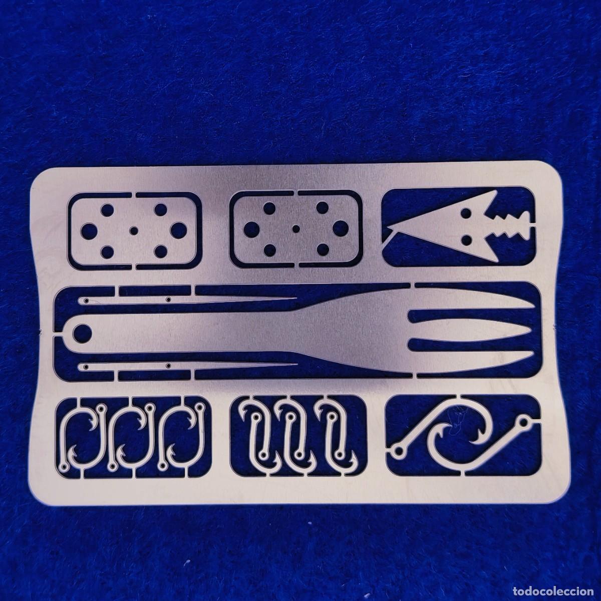 Militaria: KIT METALICO DE SUPERVIVENCIA. LANZA, TENEDOR, ANZUELOS....ETC. ACERO INOXIDABLE