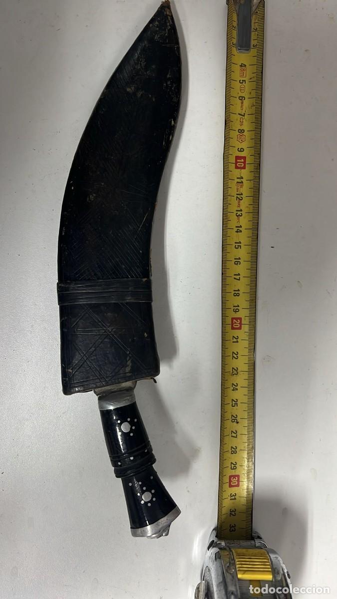 Militaria: CUCHILLO KUKRI NEPALI hoja decorada