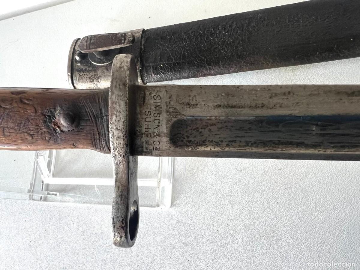 Militaria: bayoneta alemana con funda de piel &rdquo;SIMOM&rdquo;