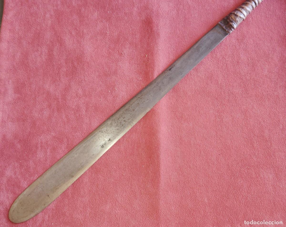 Militaria: ANTIGUO CUCHILLO MACHETE PUEBLO MASAI. KENIA-TANZANIA. AFRICA ENVIO CERTIFICADO INCLUIDO.