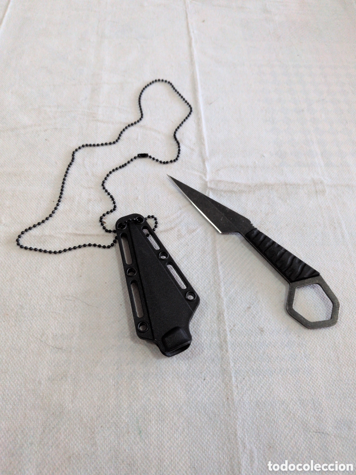 Militaria: Mini Cuchillo Navaja Daga Collar T&aacute;ctico Militar Acero