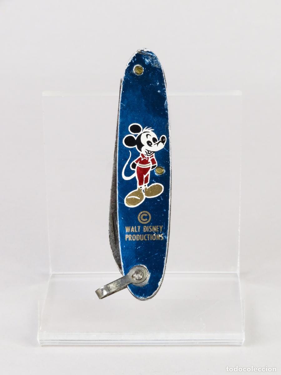 Militaria: Navaja Walt Disney Mickey Mouse con cachas aluminio y herramientas acero 1960