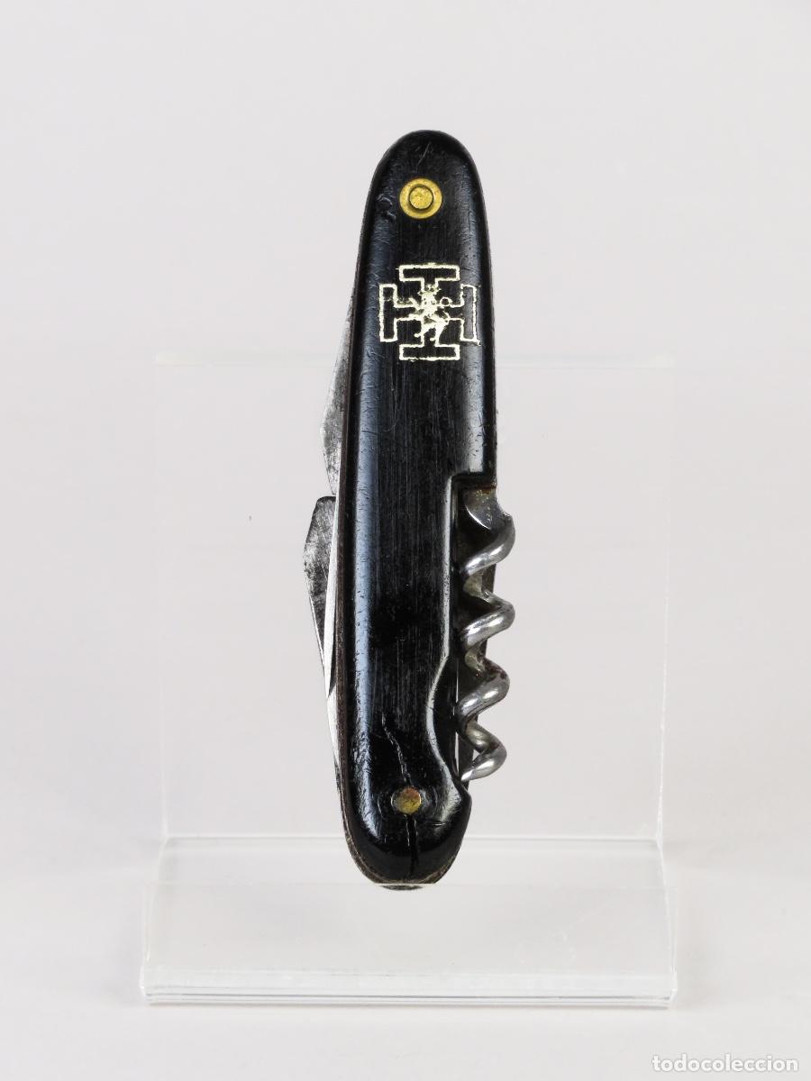 Militaria: Navaja multiusos 7 usos cachas celuloide herramientas acero Paya OJE 1950