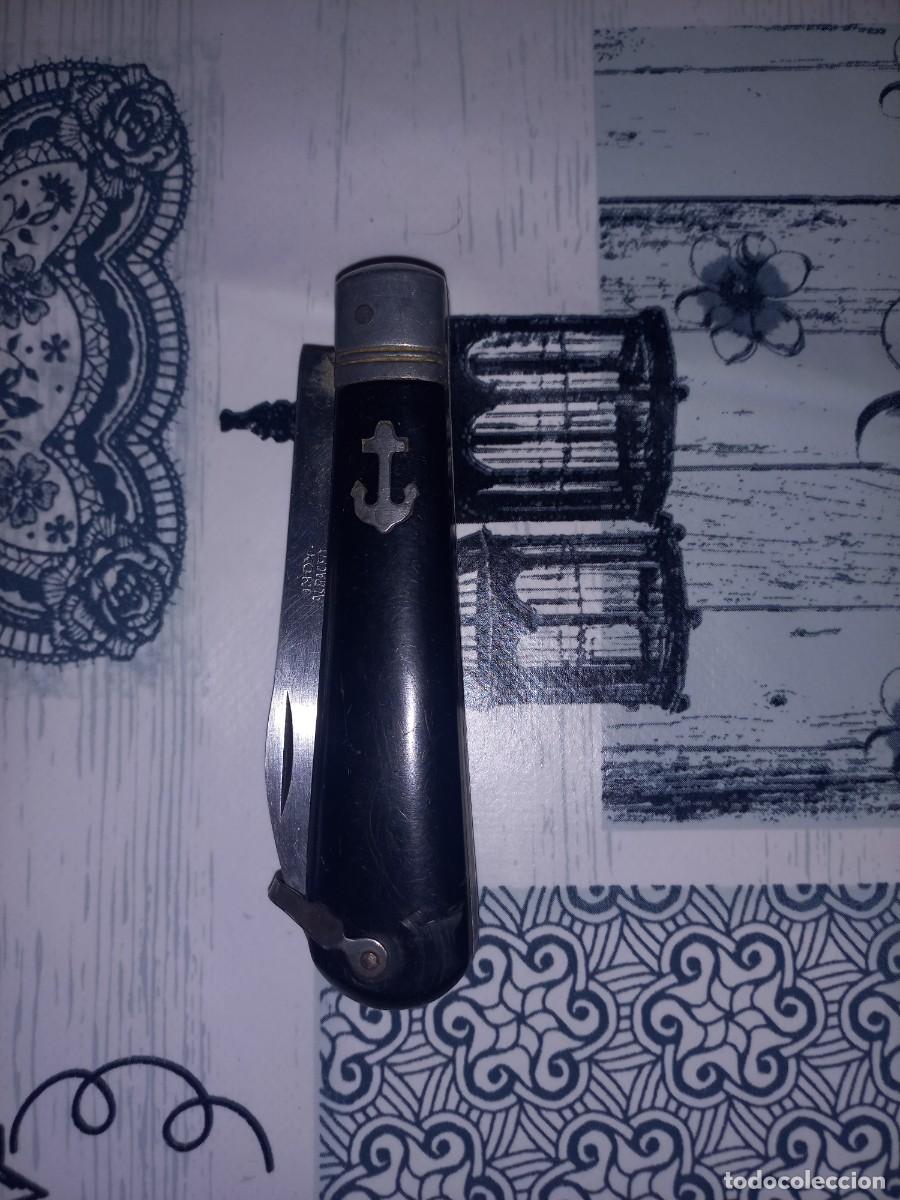 Militaria: NAVAJA DE BOLSILLO PARA COLECCIONISMO CON EL MANGO DE PASTA Y ANCLA