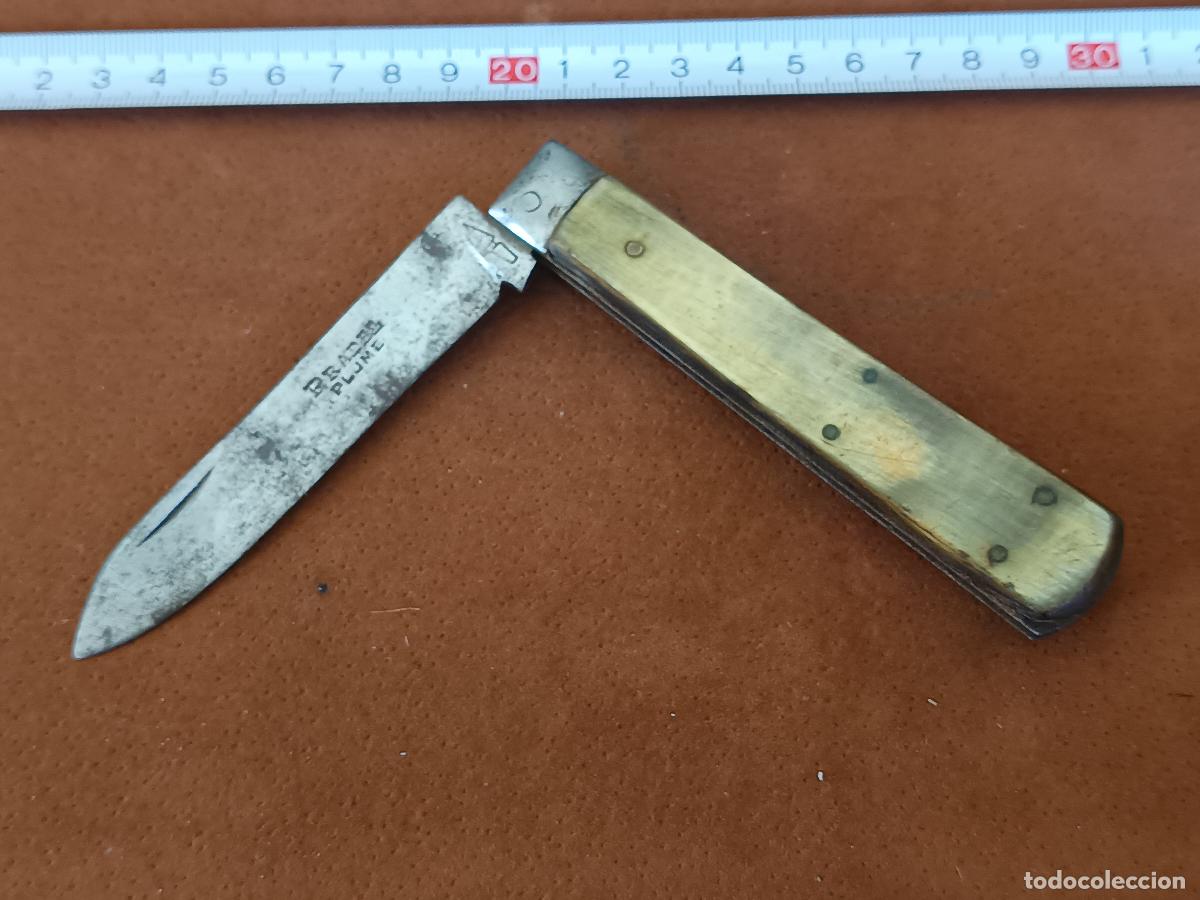 Militaria: ANTIGUA Y RARA NAVAJA MARCA PRADEL PLUME, FRANCESA, PLEGABLE CON CACHAS DE ASTA CUERNO