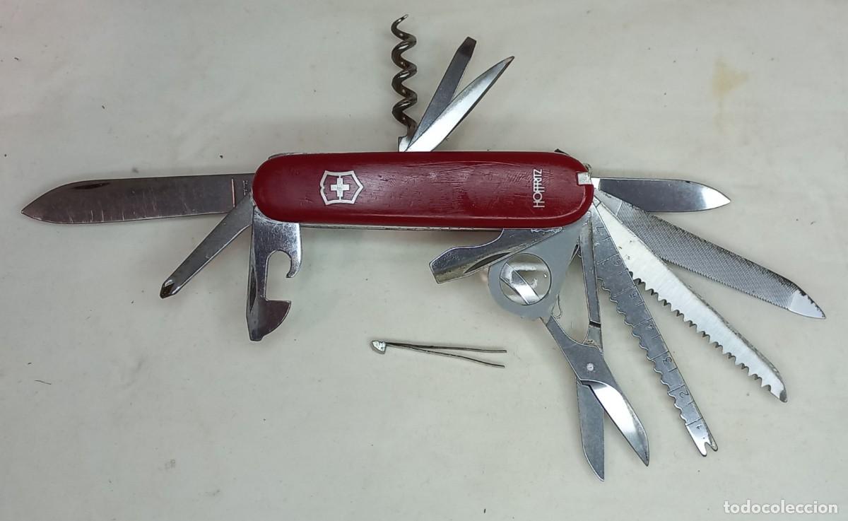 Militaria: ANTIGUA Y GRAN NAVAJA SUIZA MULTIUSOS DE 15 ELEMENTOS - VICTORINOX , HOFFRITZ
