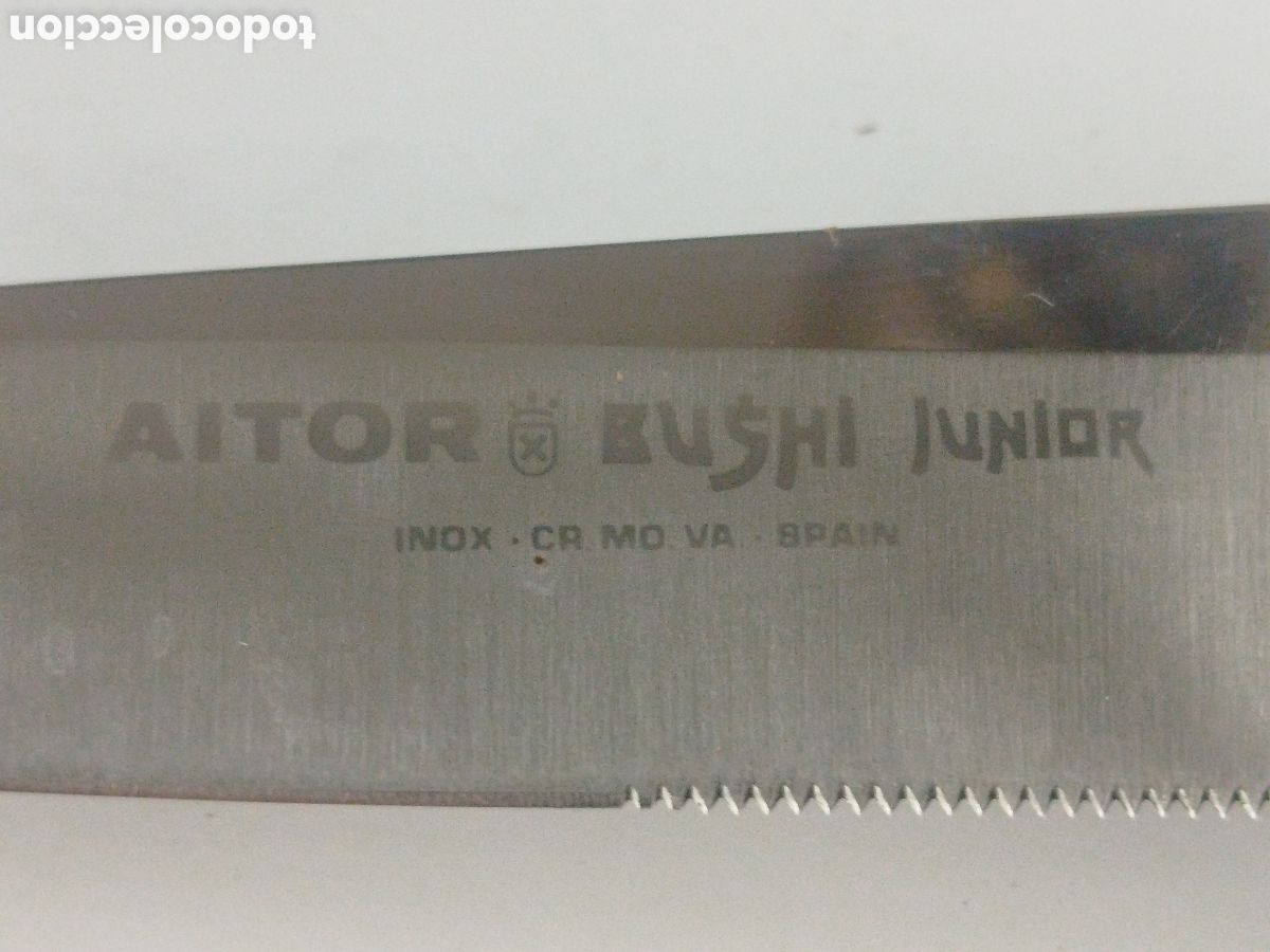 Militaria: CUCHILLO AITOR EUSHI JUNIOR CON FUNDA DE CUERO. - Foto 2