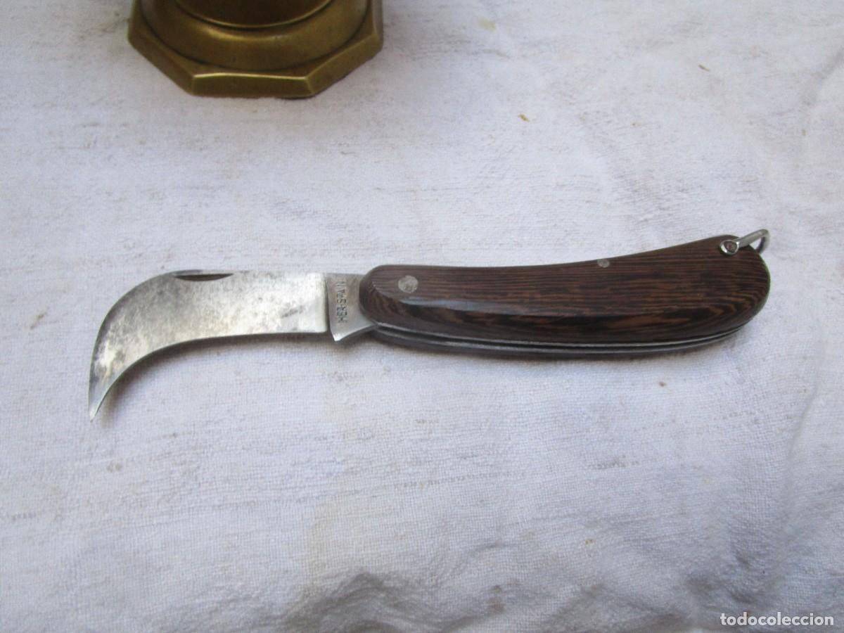 Militaria: Navaja poda vendimia pre Aitor, ' IHER SPAIN ', SIN USO, EXCELENTE 100GR CACHAS MADERA + info