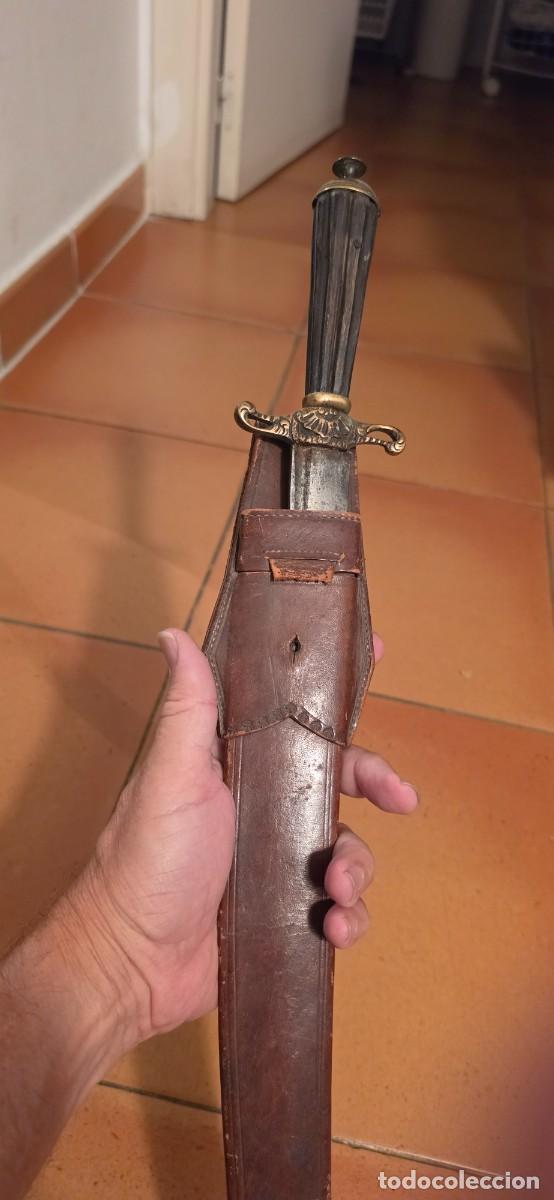 Militaria: Importante daga grande o cuchillo antiguo europeo