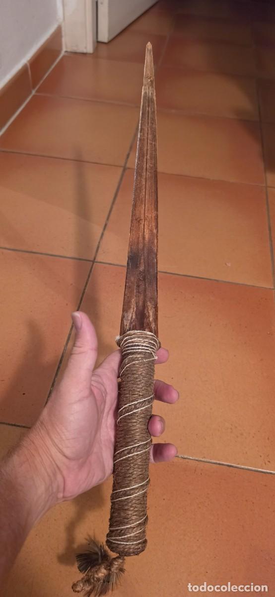 Militaria: Espada maori muy antigua cln hoja pez espada