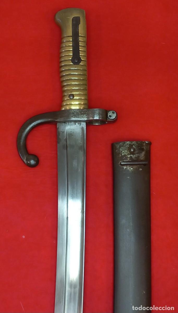 Militaria: ESPADA - BAYONETA FRANCESA CON SU VAINA Mod. 1866 , TIPO YATAGAN , PARA FUSIL CHASSEPOT DEL S. XIX