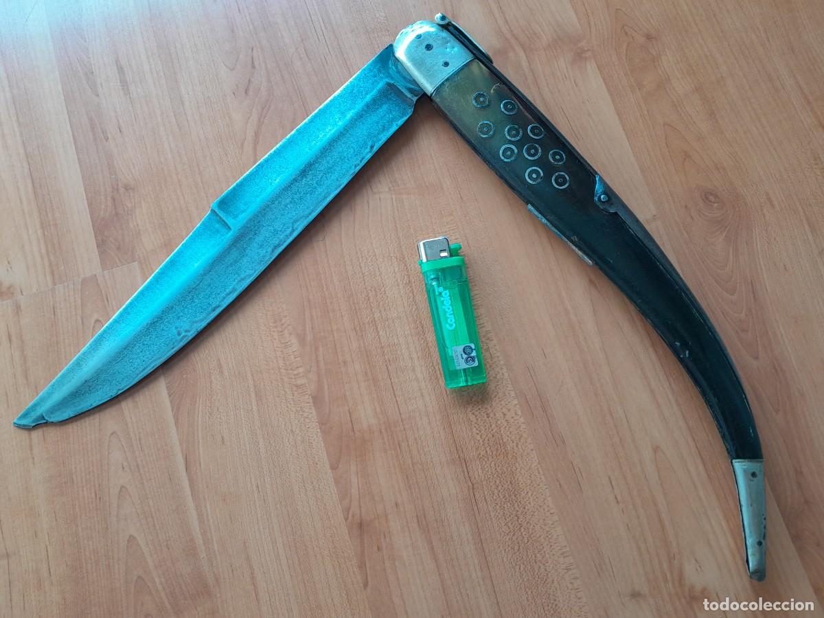 Militaria: Gran navaja Albacete s.XIX 35cm cerrada!! Con reparaci&oacute;n