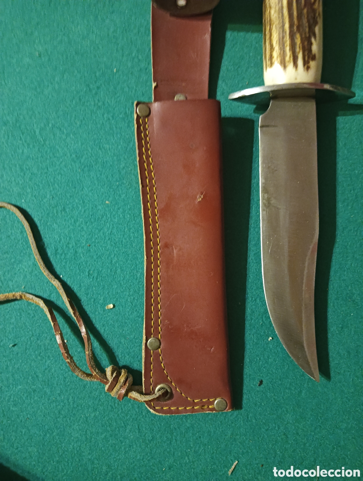 Militaria: Cuchillo de caza con funda de cuero - Foto 4