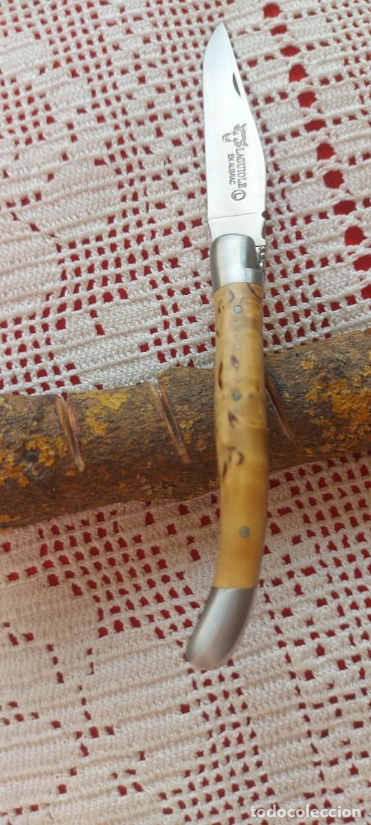 Militaria: Laguiole en Aubrac con mango de Abedul Rizado