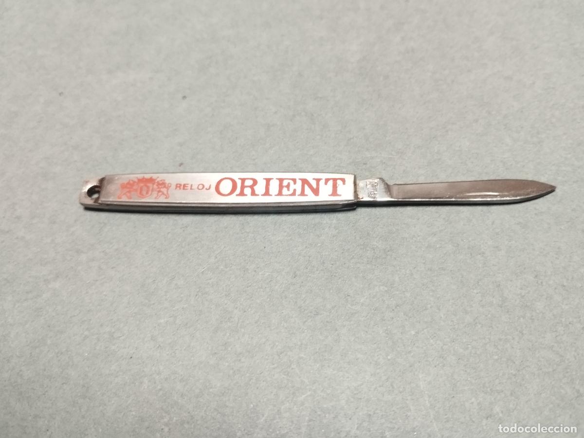 Militaria: BZB 46 PEQUE&Ntilde;A NAVAJA PUBLICIDAD RELOJES ORIENT. MEDIDAS APROX. 10,5 CM ABIERTA Y 6.50 CM CERRADA