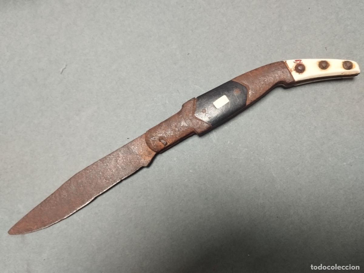 Militaria: BZB 30 NAVAJA ARTESANAL. MEDIDA APROX. 20,5 CM ENTERO Y 9 CM HOJA