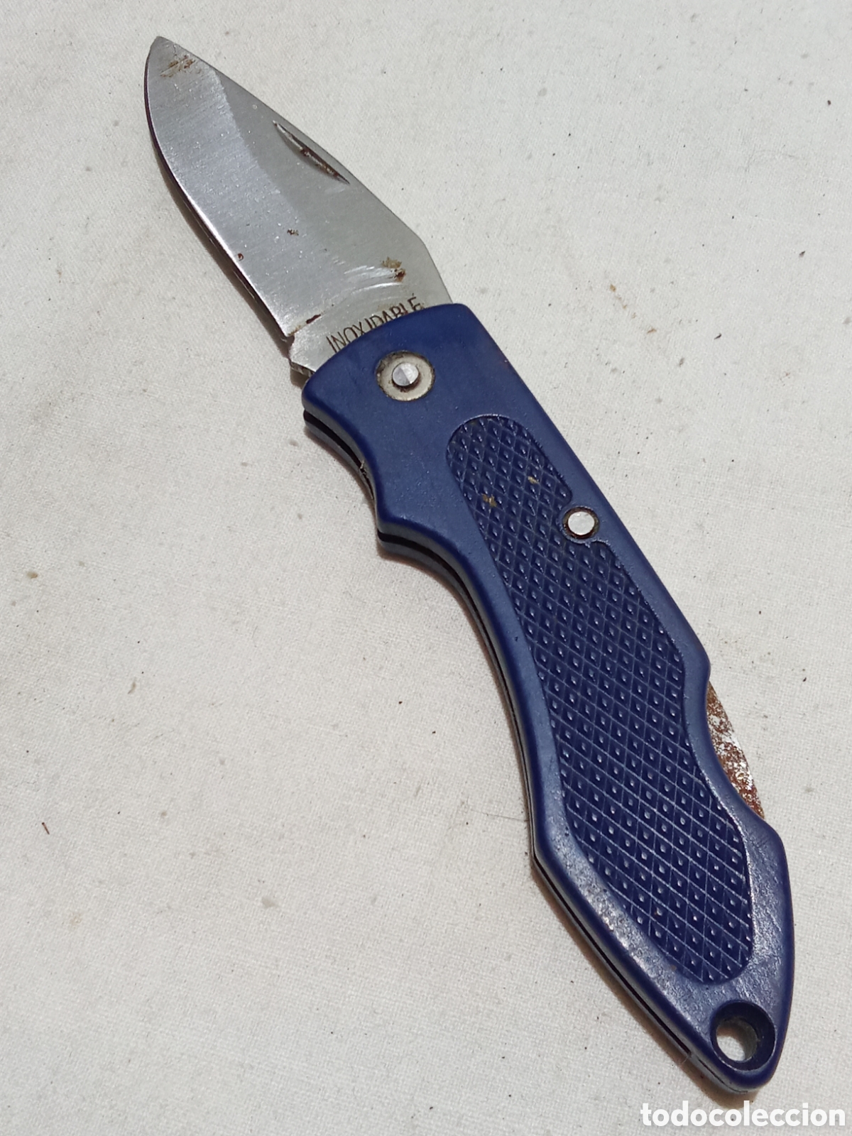 Militaria: NAVAJA PLEGABLE DE ACERO INOXIDABLE
